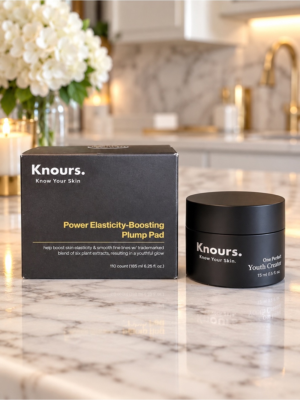 Knours Power Elasticity Boosting Plump Pads 110 Ct + Youth Creator Skincare Set